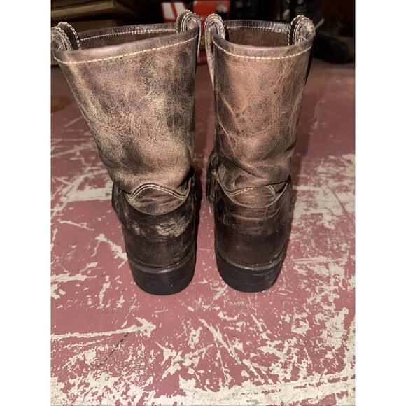 Vintage Frye 87402 Brown Leather Harness Boots Men\'s Size 11 M Made in USA